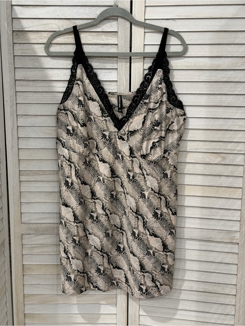 Torrid Curve Snakeskin Print Lace-Trim Slip Nightgown